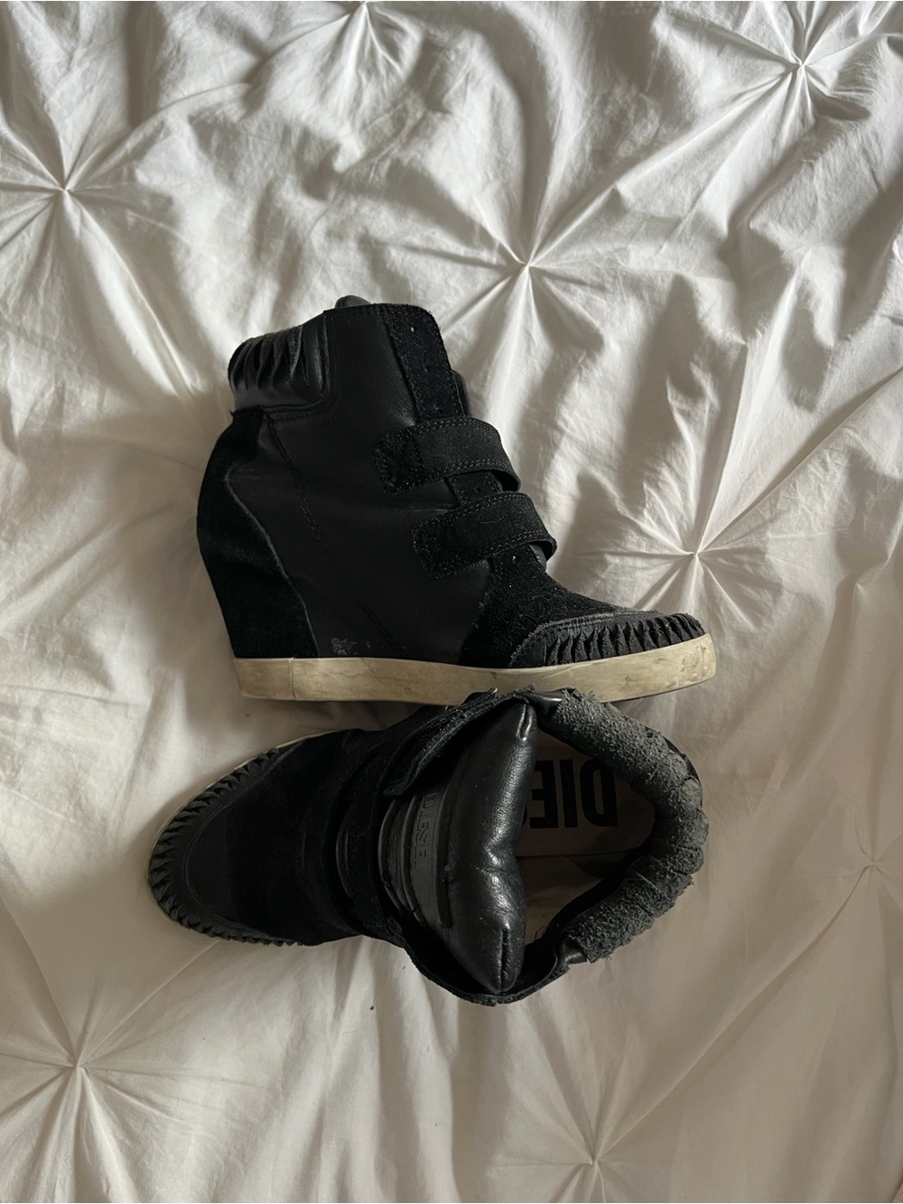 Diesel Black Wedge High-Top Sneaker Boots - Picture 2 of 4